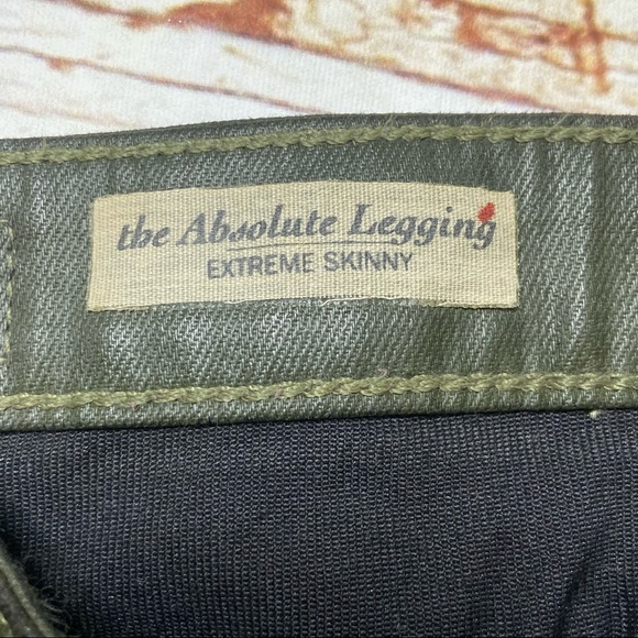 AG Jeans The Absolute Legging Extreme Skinny Jeans In Waxed Olive Green Sz 25 26 - Picture 4 of 11